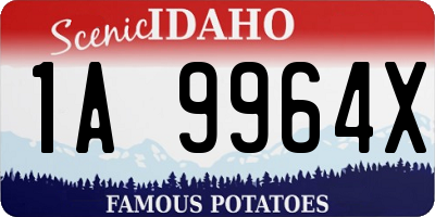 ID license plate 1A9964X