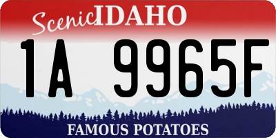 ID license plate 1A9965F