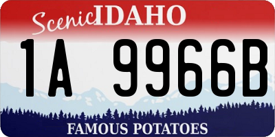 ID license plate 1A9966B