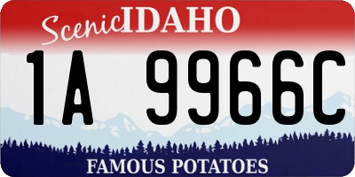ID license plate 1A9966C