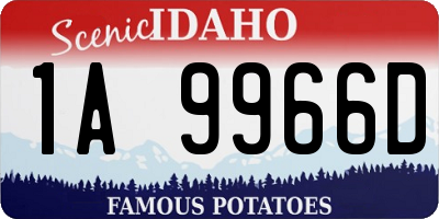 ID license plate 1A9966D