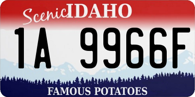 ID license plate 1A9966F