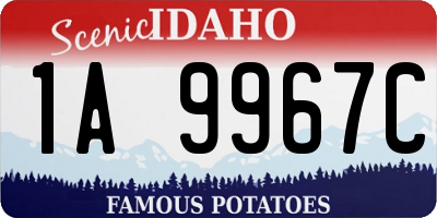 ID license plate 1A9967C