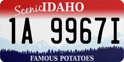 ID license plate 1A9967I
