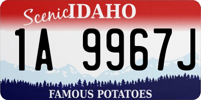 ID license plate 1A9967J