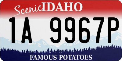ID license plate 1A9967P