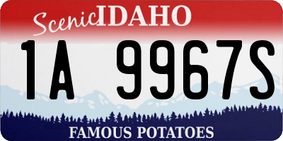 ID license plate 1A9967S