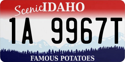 ID license plate 1A9967T