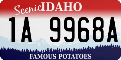 ID license plate 1A9968A