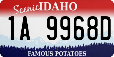ID license plate 1A9968D