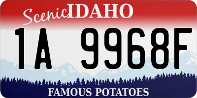 ID license plate 1A9968F