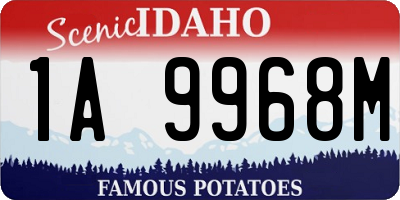 ID license plate 1A9968M