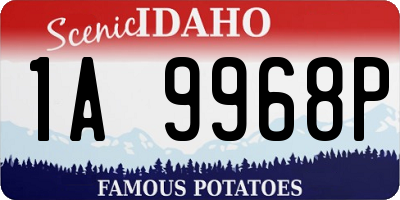 ID license plate 1A9968P