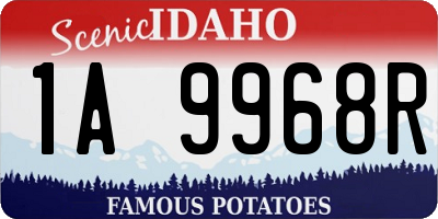 ID license plate 1A9968R