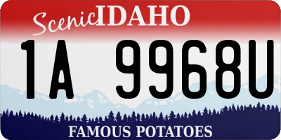 ID license plate 1A9968U