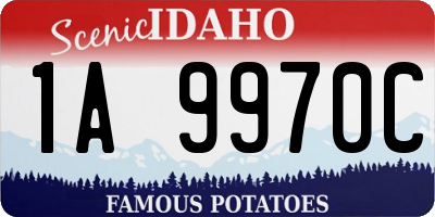 ID license plate 1A9970C