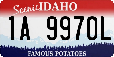 ID license plate 1A9970L