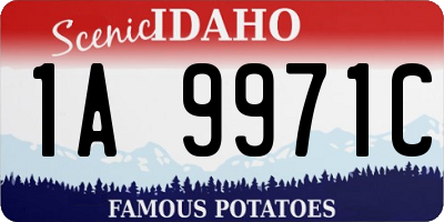 ID license plate 1A9971C