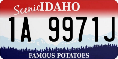 ID license plate 1A9971J