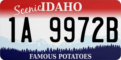 ID license plate 1A9972B