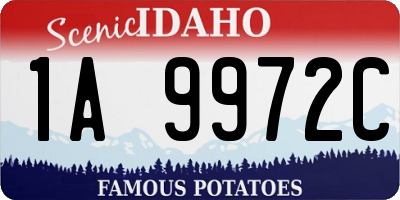 ID license plate 1A9972C