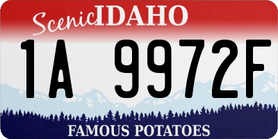 ID license plate 1A9972F