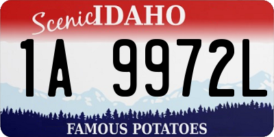 ID license plate 1A9972L