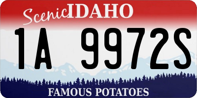 ID license plate 1A9972S