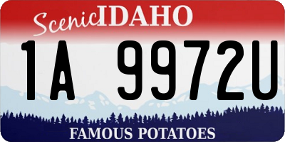 ID license plate 1A9972U
