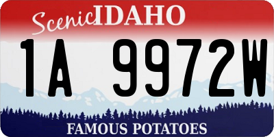 ID license plate 1A9972W