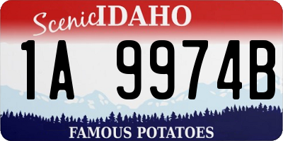 ID license plate 1A9974B