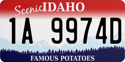 ID license plate 1A9974D