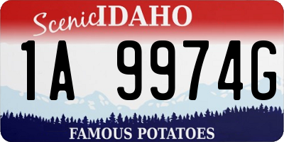 ID license plate 1A9974G