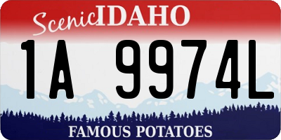 ID license plate 1A9974L