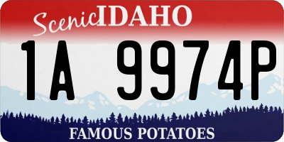 ID license plate 1A9974P