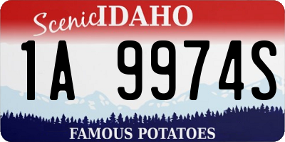 ID license plate 1A9974S