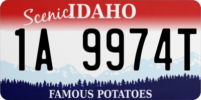 ID license plate 1A9974T