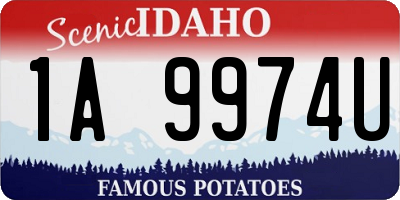 ID license plate 1A9974U