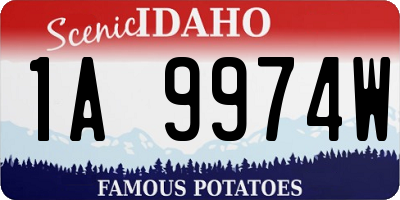 ID license plate 1A9974W