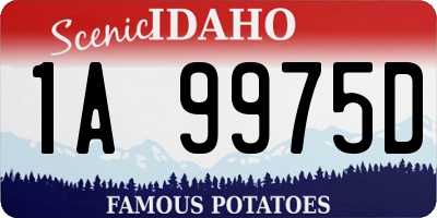 ID license plate 1A9975D