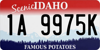 ID license plate 1A9975K