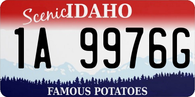 ID license plate 1A9976G