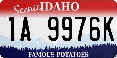 ID license plate 1A9976K