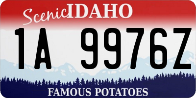ID license plate 1A9976Z