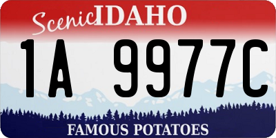 ID license plate 1A9977C