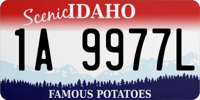 ID license plate 1A9977L