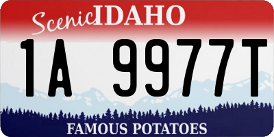 ID license plate 1A9977T