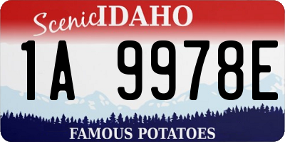 ID license plate 1A9978E