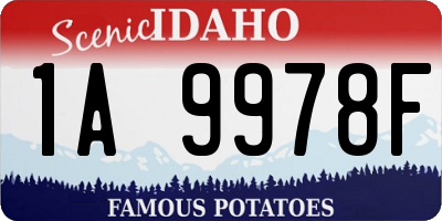 ID license plate 1A9978F