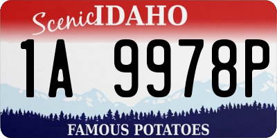 ID license plate 1A9978P